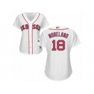 Women's Majestic Boston Red Sox #18 Mitch Moreland Authentic White Home MLB Jersey