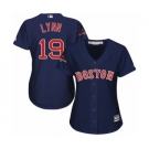 Women's Majestic Boston Red Sox #19 Fred Lynn Authentic Navy Blue Alternate Road 2018 World Series Champions MLB Jersey