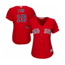 Women's Majestic Boston Red Sox #19 Fred Lynn Authentic Red Alternate Home 2018 World Series Champions MLB Jersey