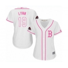 Women's Majestic Boston Red Sox #19 Fred Lynn Authentic White Fashion 2018 World Series Champions MLB Jersey