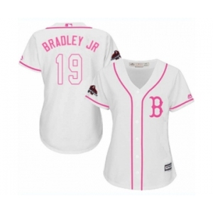 Women's Majestic Boston Red Sox #19 Jackie Bradley Jr Authentic White Fashion 2018 World Series Champions MLB Jersey