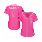 Women's Majestic Boston Red Sox #2 Xander Bogaerts Authentic Pink Fashion 2018 World Series Champions MLB Jersey