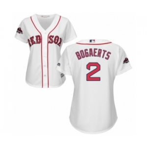 Women's Majestic Boston Red Sox #2 Xander Bogaerts Authentic White Home 2018 World Series Champions MLB Jersey