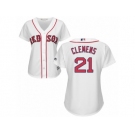 Women's Majestic Boston Red Sox #21 Roger Clemens Authentic White Home MLB Jersey