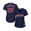 Women's Majestic Boston Red Sox #22 Rick Porcello Authentic Navy Blue Alternate Road 2018 World Series Champions MLB Jersey