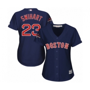 Women's Majestic Boston Red Sox #23 Blake Swihart Authentic Navy Blue Alternate Road 2018 World Series Champions MLB Jersey