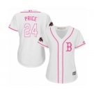Women's Majestic Boston Red Sox #24 David Price Authentic White Fashion 2018 World Series Champions MLB Jersey