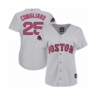 Women's Majestic Boston Red Sox #25 Tony Conigliaro Authentic Grey Road 2018 World Series Champions MLB Jersey