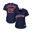 Women's Majestic Boston Red Sox #25 Tony Conigliaro Authentic Navy Blue Alternate Road 2018 World Series Champions MLB Jersey