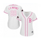 Women's Majestic Boston Red Sox #28 J. D. Martinez Authentic White Fashion 2018 World Series Champions MLB Jersey