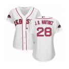 Women's Majestic Boston Red Sox #28 J. D. Martinez Authentic White Home 2018 World Series Champions MLB Jersey