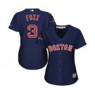 Women's Majestic Boston Red Sox #3 Jimmie Foxx Authentic Navy Blue Alternate Road 2018 World Series Champions MLB Jersey