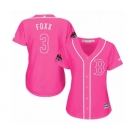 Women's Majestic Boston Red Sox #3 Jimmie Foxx Authentic Pink Fashion 2018 World Series Champions MLB Jersey