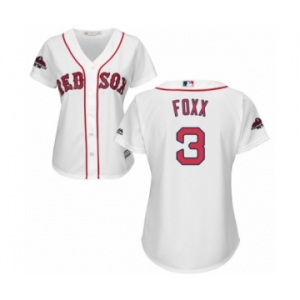 Women's Majestic Boston Red Sox #3 Jimmie Foxx Authentic White Home 2018 World Series Champions MLB Jersey