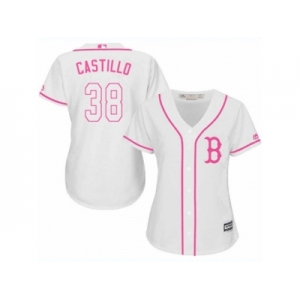 Women's Majestic Boston Red Sox #38 Rusney Castillo Authentic White Fashion MLB Jersey