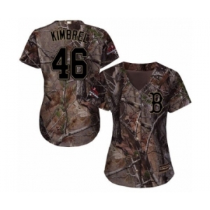 Women's Majestic Boston Red Sox #46 Craig Kimbrel Authentic Camo Realtree Collection Flex Base 2018 World Series Champions MLB Jersey