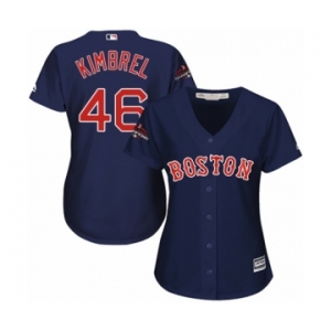 Women's Majestic Boston Red Sox #46 Craig Kimbrel Authentic Navy Blue Alternate Road 2018 World Series Champions MLB Jersey