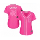 Women's Majestic Boston Red Sox #46 Craig Kimbrel Authentic Pink Fashion 2018 World Series Champions MLB Jersey