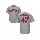 Women's Majestic Boston Red Sox #47 Tyler Thornburg Authentic Grey Road MLB Jersey