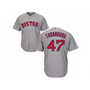 Women's Majestic Boston Red Sox #47 Tyler Thornburg Authentic Grey Road MLB Jersey