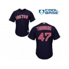 Women's Majestic Boston Red Sox #47 Tyler Thornburg Replica Navy Blue Alternate Road MLB Jersey