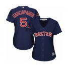 Women's Majestic Boston Red Sox #5 Nomar Garciaparra Authentic Navy Blue Alternate Road 2018 World Series Champions MLB Jersey