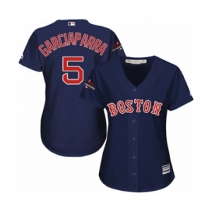 Women's Majestic Boston Red Sox #5 Nomar Garciaparra Authentic Navy Blue Alternate Road 2018 World Series Champions MLB Jersey