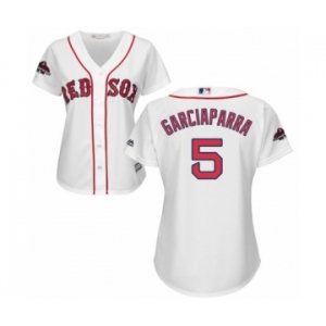 Women's Majestic Boston Red Sox #5 Nomar Garciaparra Authentic White Home 2018 World Series Champions MLB Jersey