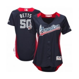 Women's Majestic Boston Red Sox #50 Mookie Betts Game Navy Blue American League 2018 MLB All-Star MLB Jersey