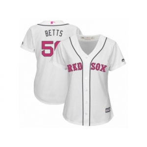 Women's Majestic Boston Red Sox #50 Mookie Betts Replica White Mother's Day MLB Jersey