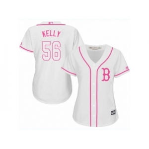 Women's Majestic Boston Red Sox #56 Joe Kelly Authentic White Fashion MLB Jersey
