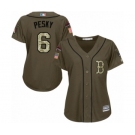 Women's Majestic Boston Red Sox #6 Johnny Pesky Authentic Green Salute to Service 2018 World Series Champions MLB Jersey