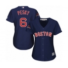 Women's Majestic Boston Red Sox #6 Johnny Pesky Authentic Navy Blue Alternate Road 2018 World Series Champions MLB Jersey