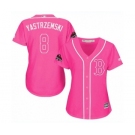 Women's Majestic Boston Red Sox #8 Carl Yastrzemski Authentic Pink Fashion 2018 World Series Champions MLB Jersey
