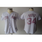 women mlb boston red sox #34 ortiz white[pink number]