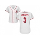 Women Cincinnati Reds #3 Scooter Gennett White Home Stitched MLB Jersey