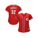 Women Cincinnati Reds #32 Matt Harvey Red Alternate Stitched MLB Jersey