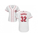 Women Cincinnati Reds #32 Matt Harvey White Home Stitched MLB Jersey