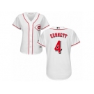 Women Majestic Cincinnati Reds #4 Scooter Gennett Replica White MLB Jersey