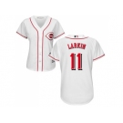 Women's Cincinnati Reds #11 Barry Larkin White Home Stitched MLB Jersey