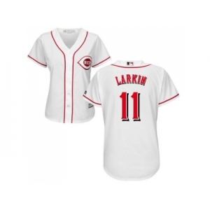 Women's Cincinnati Reds #11 Barry Larkin White Home Stitched MLB Jersey