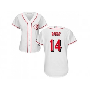 Women's Cincinnati Reds #14 Pete Rose White Home Stitched MLB Jersey