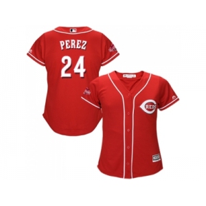 Women's Cincinnati Reds #24 Tony Perez Red Alternate Stitched MLB Jersey