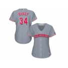 Women's Cincinnati Reds #34 Homer Bailey Grey Road Stitched MLB Jersey