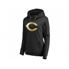 Women's Cincinnati Reds Gold Collection Pullover Hoodie Black