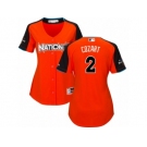 Women's Majestic Cincinnati Reds #2 Zack Cozart Replica Orange National League 2017 MLB All-Star MLB Jersey