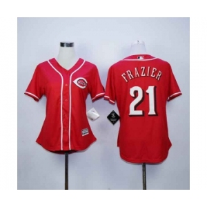 women mlb jerseys cincinnati reds #21 frazier red