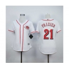 women mlb jerseys cincinnati reds #21 frazier white