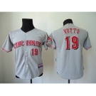 youth mlb jerseys cincinnati reds #19 votto grey