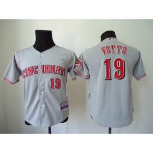 youth mlb jerseys cincinnati reds #19 votto grey